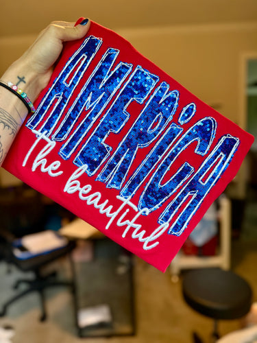 America the beautiful sequin and 3D