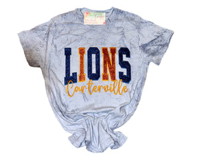 Blue Tie Dye Glitter Shirt